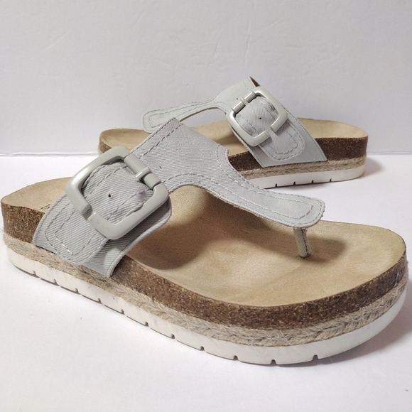 Bjorndal Penelope Footbed Women's T-Strap Slip-On Thong Espadrille Cork Sandal 7 - Picture 4 of 10